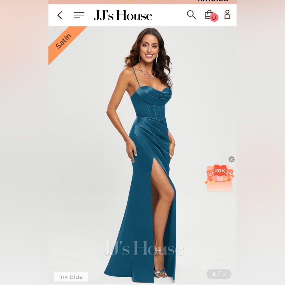 JJs House Blue Satin Corset Dress